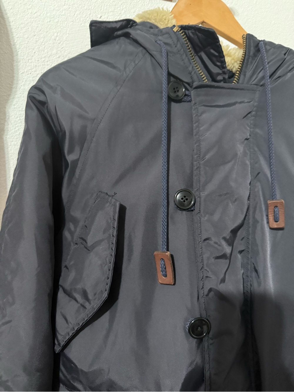 J. Crew jacket Hooded Parka in midnight Navy blue - Picture 4 of 16